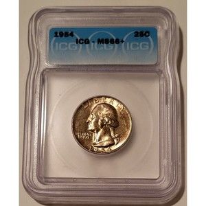 1954 Washington Quarter Unc MS66+ ICG Toning